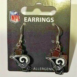 Los Angeles Rams State Design Silver Dangle Earrings 2017-19 Colors